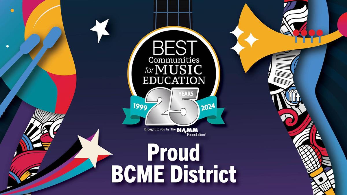 Certificate of Best Communities for Music Education - Proud BCME District